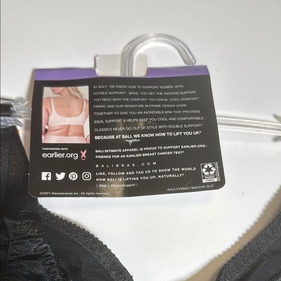 Bali Double Support Bra in Black - Picture 4 of 6